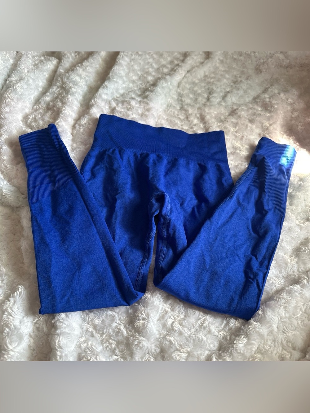 High-Waist Seamless Leggings - Blue